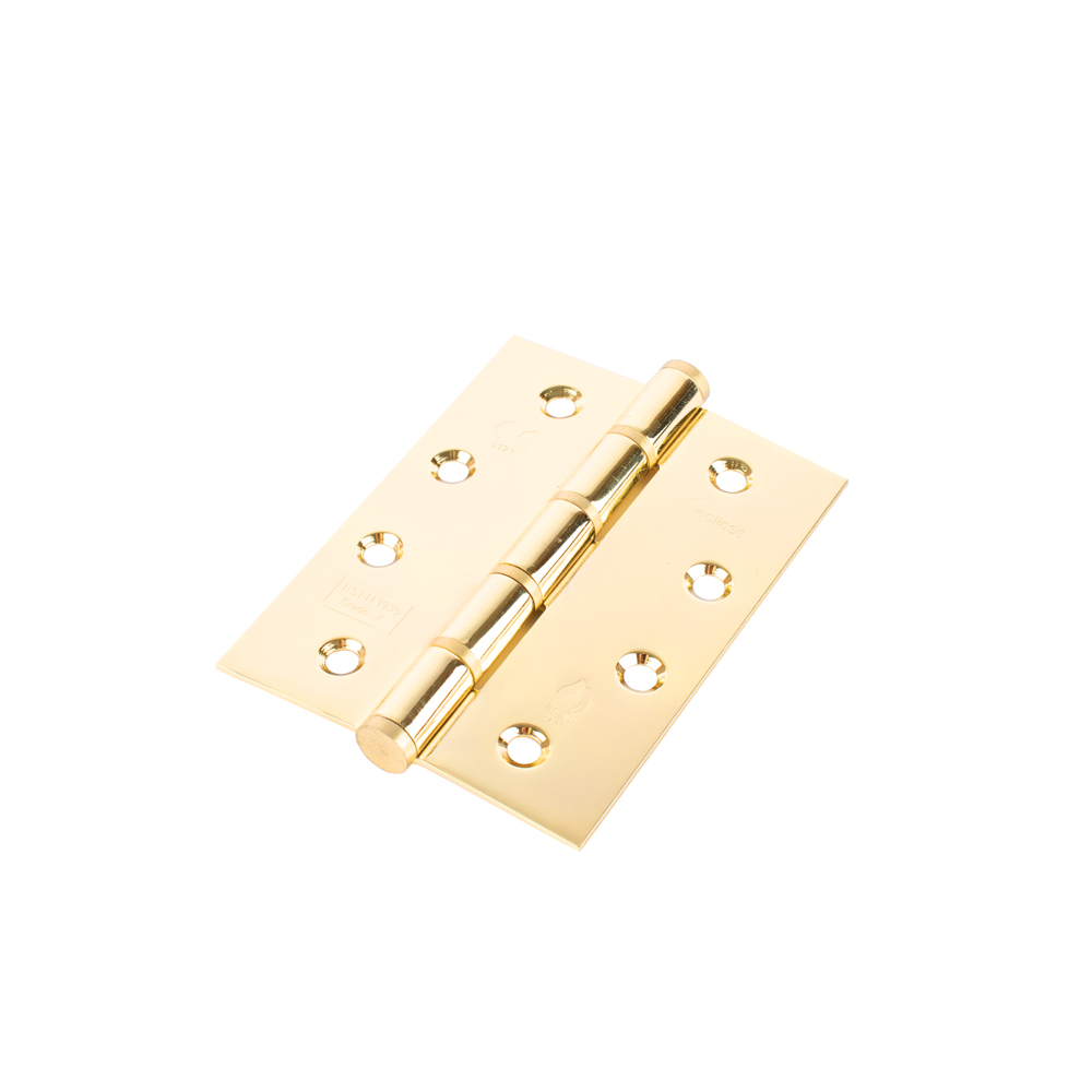 Eclipse Stainless Steel Washered Hinge 4 Inch (102mm x 76mm x 2mm) - Electro Brass (Sold in Pairs)